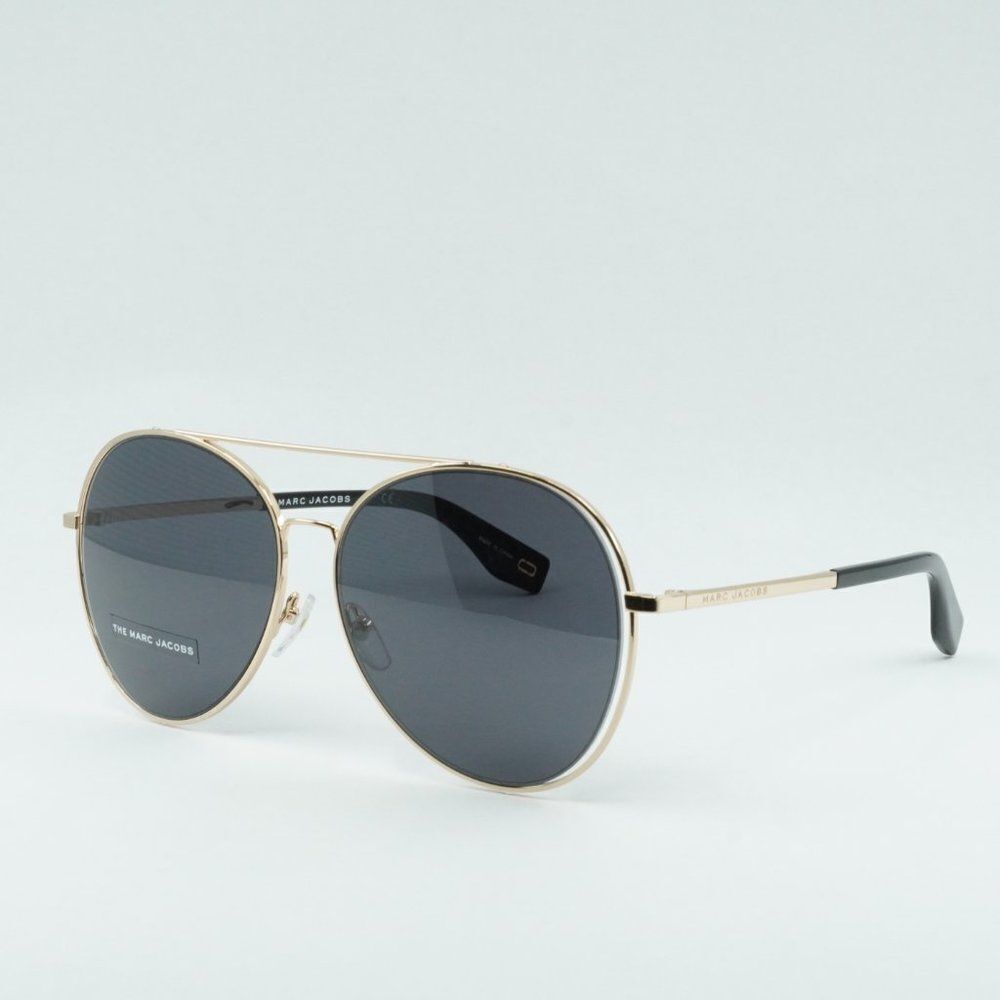 Marc Jacobs Gold Frame Sunglasses with Black Lenses